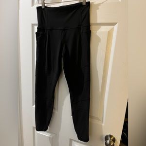 Athleta Womens S black Inclination Moto Tight cargo pockets EUC